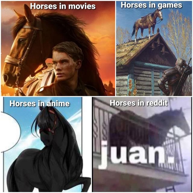 Horses in movies Horses in games Horses in anime Horses in reddit iFunny