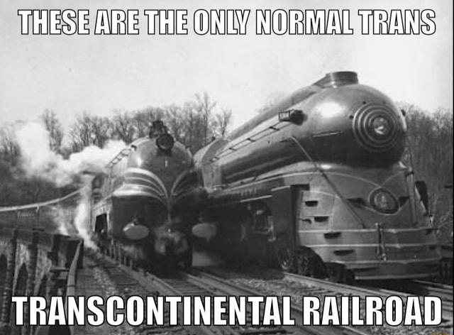 THESE ARE THE ONLY NORMAL TRANS TRANSCONTINENTAL RAILROAD - iFunny