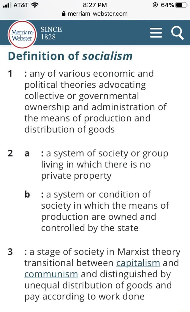 Merriam-webster.com Definition Of Socialism 1 Any Of Various Economic ...