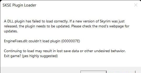 SKSE Plugin Loader ALL Plugin Has Failed To Load Correctly. If A New ...