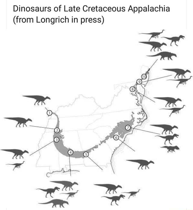 Dinosaurs of Late Cretaceous Appalachia (from Longrich in press) - )