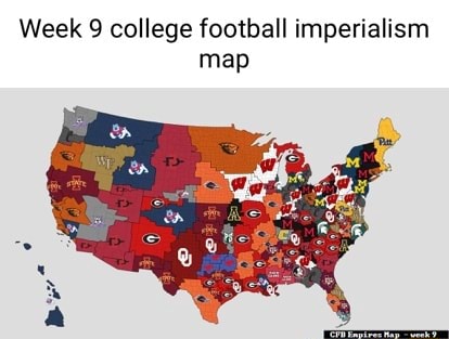 Week 9 college football imperialism map - iFunny