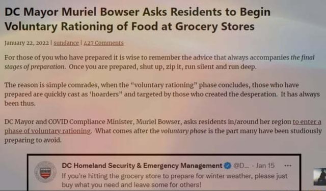 DC Mayor Muriel Bowser Asks Residents to Begin Voluntary Rationing of ...