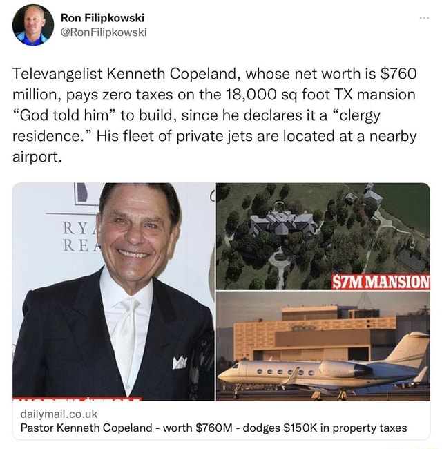 Ron Filipkowski RonFilipkowski Televangelist Copeland, whose