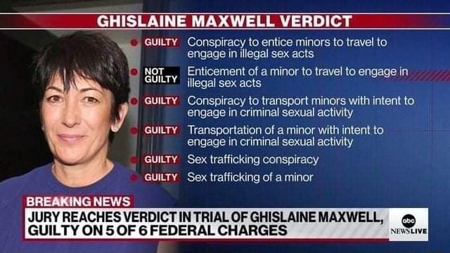 Ghislaine Maxwell Verdict Guilty Not Guilty Guilty Guilty Guilty