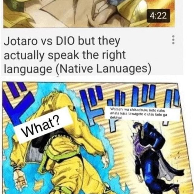 Jotaro vs DIO but they actually speak the right language (Native ...