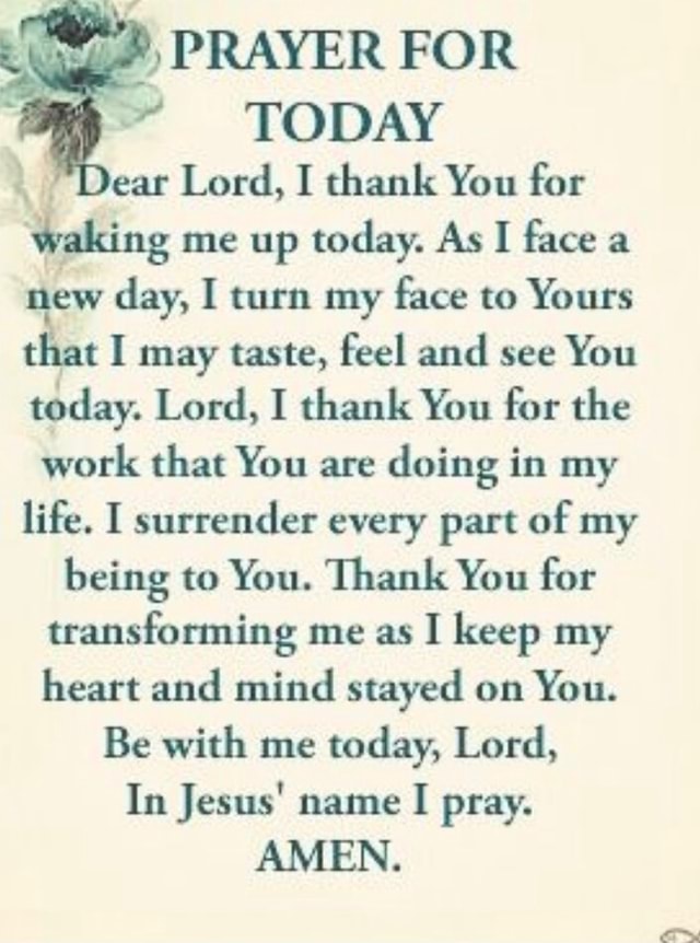 PRAYER FOR TODAY 