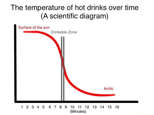 The temperature of hot drinks over time (A scientific diagram) Surface ...