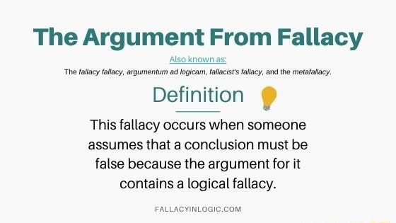 The Argument From Fallacy Also known as 