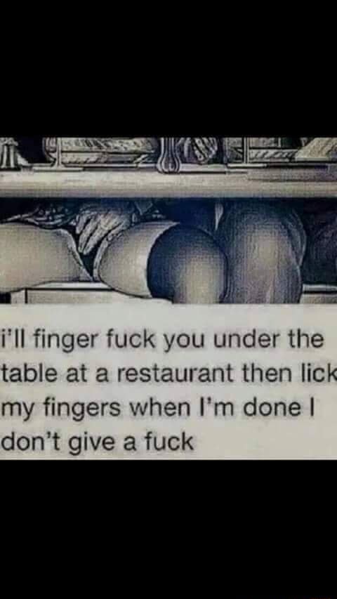 Under table fuck finger the 