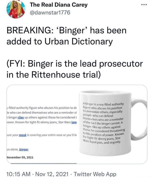 The Real Diana Carey BREAKING 'Binger' has been added to Urban