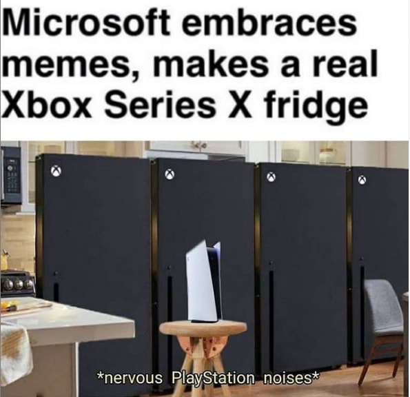 Microsoft embraces memes, makes a real Xbox Series X fridge "al e *nervous etion noises iFunny