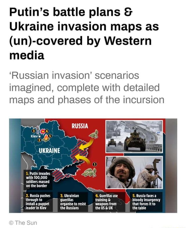 Putin's Battle Plans & Ukraine Invasion Maps As By Western Media ...