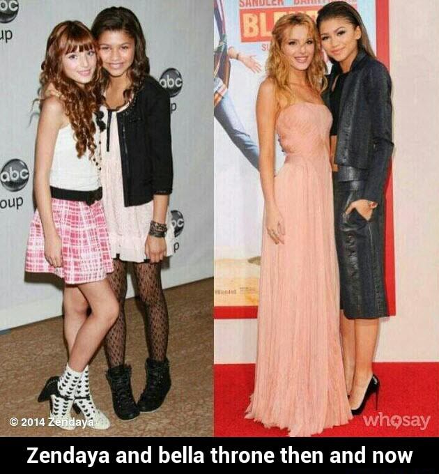 Zendaya aad bella throne then and now - Zendaya and bella throne then