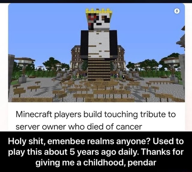 Minecraft players build touching tribute to server owner who died of ...