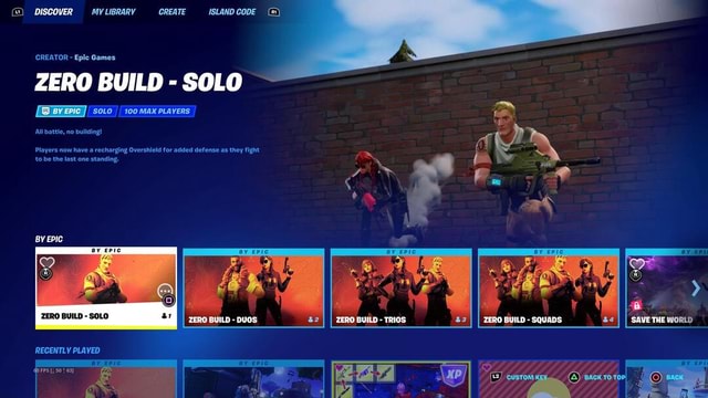 DISCOVER MY LIBRARY CREATE ISLAND CODE CREATOR - Epic Games ZERO BUILD ...