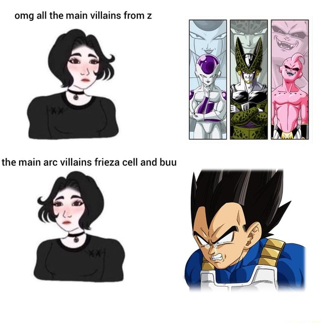 Omg all the main villains from z the main arc villains frieza cell and