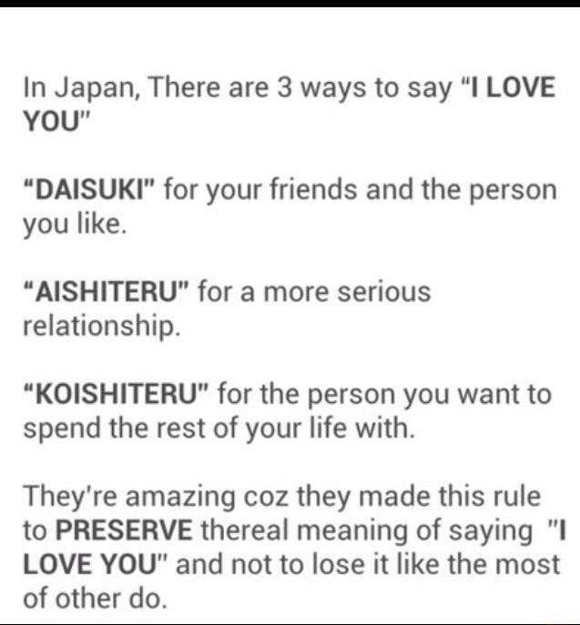 In Japan There Are 3 Ways To Say I LOVE YOU DAISUKI For Your 