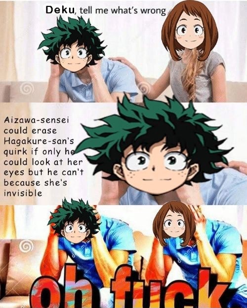 Deku, tell me what's wrong Aizawa-sensei could erase sans quirk if only ...