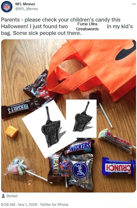 NFL Memes on X: Please check your kid's candy this Halloween