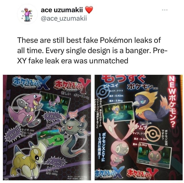 Ace uzumakii ace uzumakii These are still best fake Pokemon leaks of