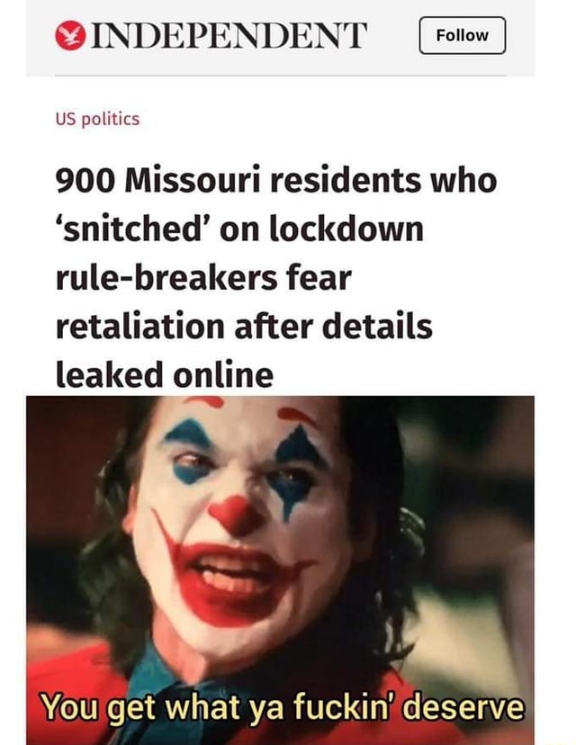 900 Missouri residents who 'snitched' on lockdown rulebreakers fear