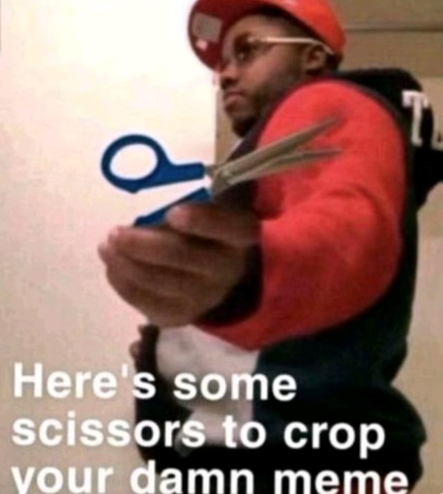 Here's some scissors to crop your damn meme - iFunny
