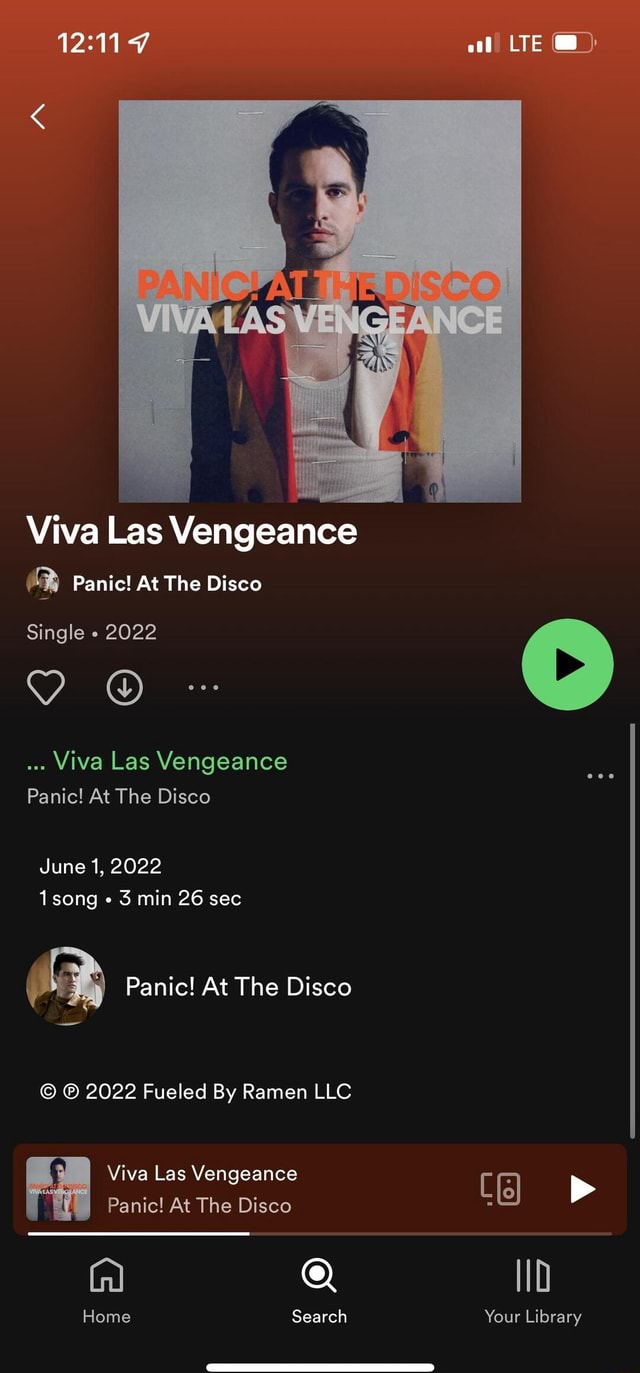 Viva Las Vengeance Panic! At The Disco Single 2022 Viva Las Vengeance
