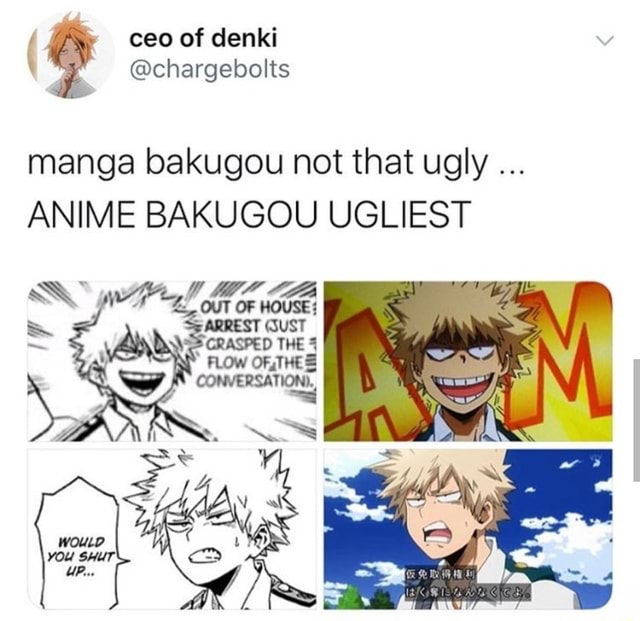 Manga bakugou not that ugly ANIME BAKUGOU UGLIEST - iFunny