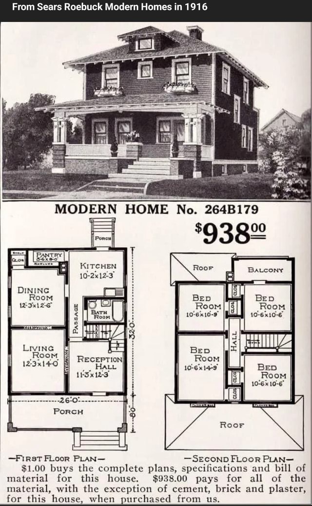 From Sears Roebuck Modern Homes In 1916 N Home No 264b179 Kitchen 10 2x12 3 I Dining Room