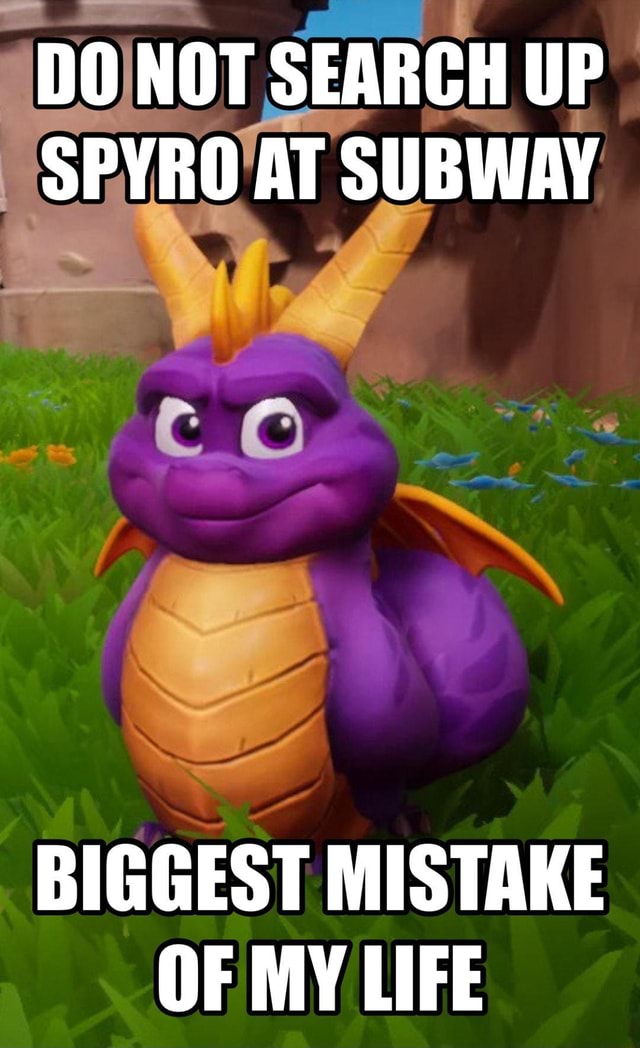 This Guy Is The Biggest Mistake In My Life DO NOT SEARCH UP SPYRO AT SUBWAY BIGGEST MISTAKE OF MY LIFE - iFunny
