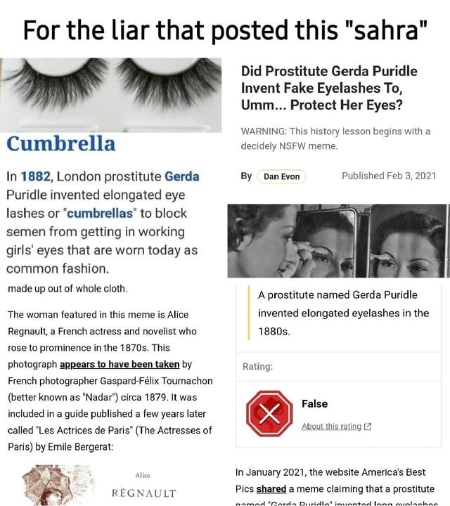 For the liar that posted this "sahra" Did Prostitute Gerda Puridle