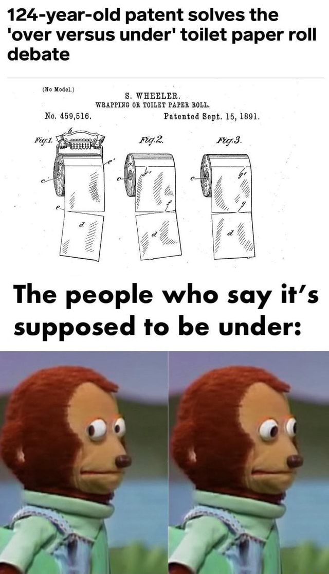 124yearold patent solves the 'over versus under' toilet paper roll
