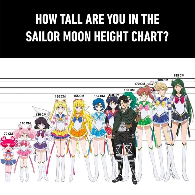 HOW TALL ARE YOU IN THE SAILOR MOON HEIGHT CHART? 130CM iFunny