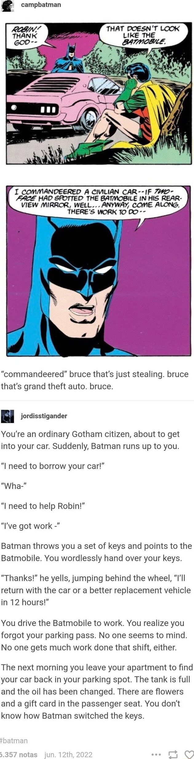 Campbatman THAT DOESN'T LOOK LIKE THE I COMMANDEERED A CIVILIAN CAR--IF ...