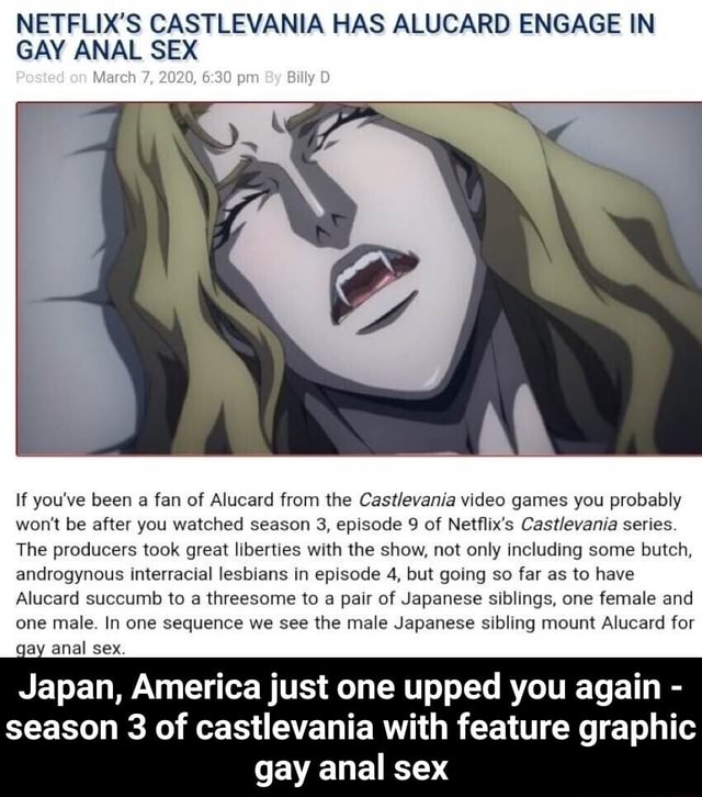 Netflixs Castlevania Has Alucard Engage In Gay Anal Sex If Youve Been 9827