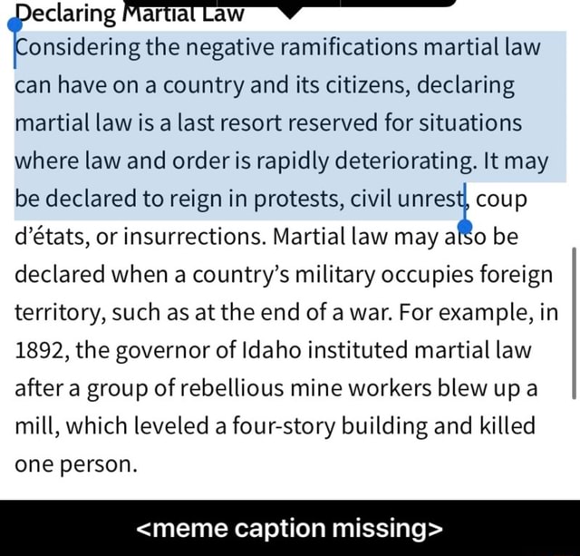 five martial law rules to live by