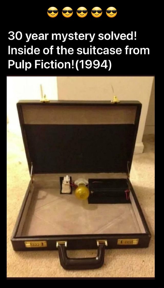 Aa A> 30 year mystery solved! Inside of the suitcase from Pulp Fiction