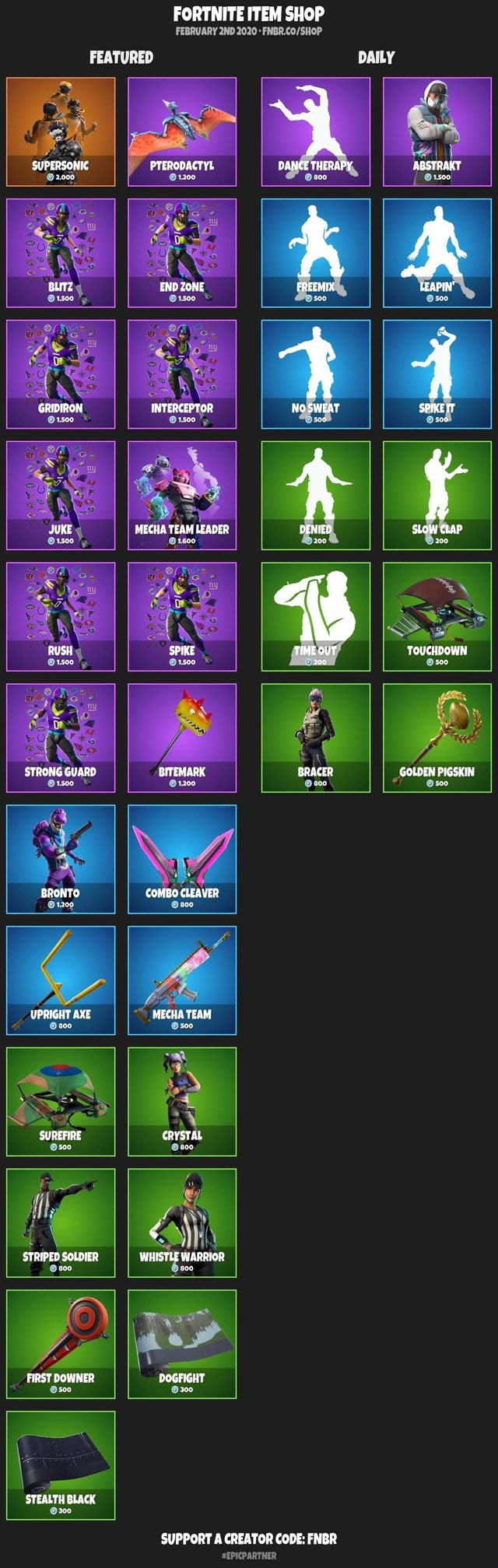 FORTNITE ITEM SHOP FEBRUARY 2ND 2020 FEATURED seo.title