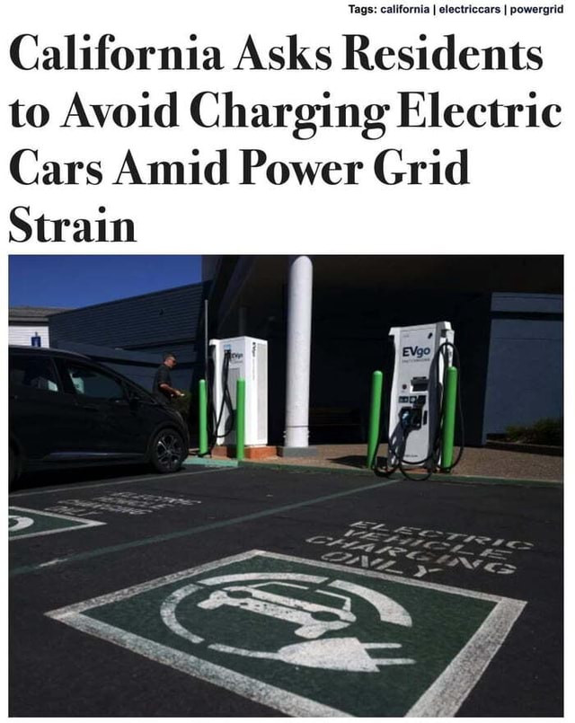 California Asks Residents to Avoid Charging Electric Cars Amid Power