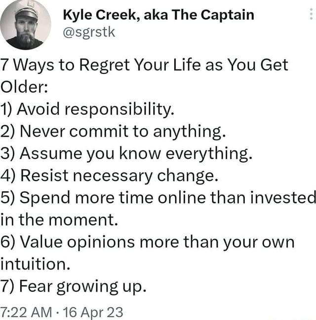 Kyle Creek, aka The Captain (@sgrstk) / X