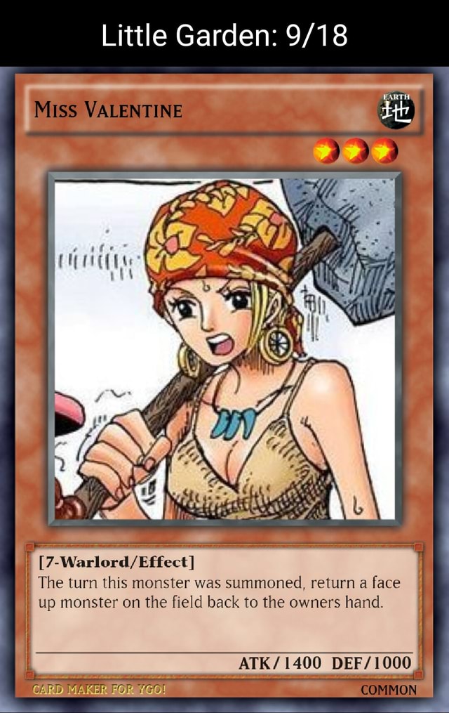 Little Garden Miss VALENTINE Ll The Turn This Monster Was Summoned