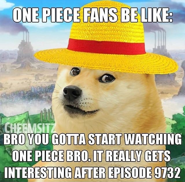 One Piece Fans Be Like Bro You Gotta Start Watching One Piece Bro It Really Gets Interesting After Episode 9732