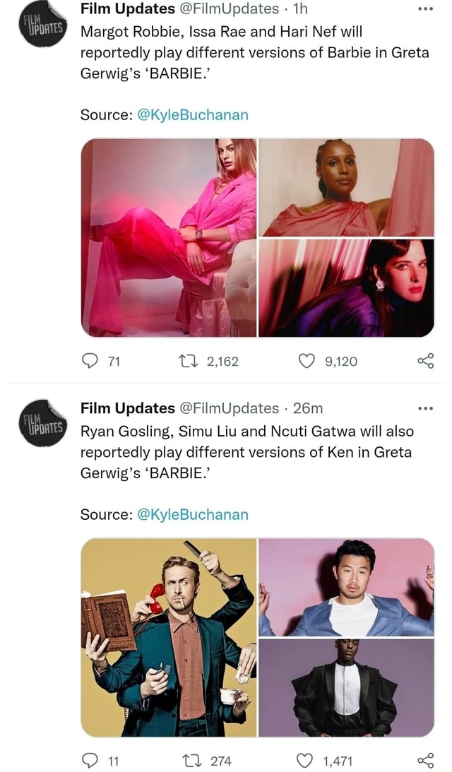 Film Updates @FilmUpdates - th Margot Robbie, Issa Rae and Hari Nef