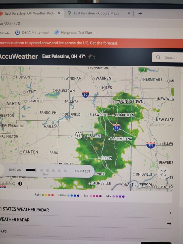 East Palestine, OH Weather Rad X East Palestine Google Map I Serva ...