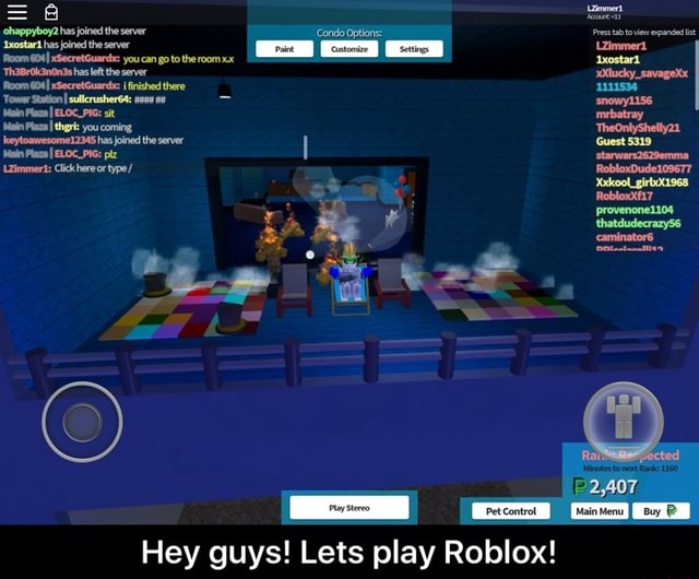 Hey Guys Lets Play Roblox Hey Guys Lets Play Roblox - roblox server room