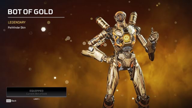 Bot Of Gold Legendary Pathfinder Skin Equipped Current Bot Of Gold Limit1 Back