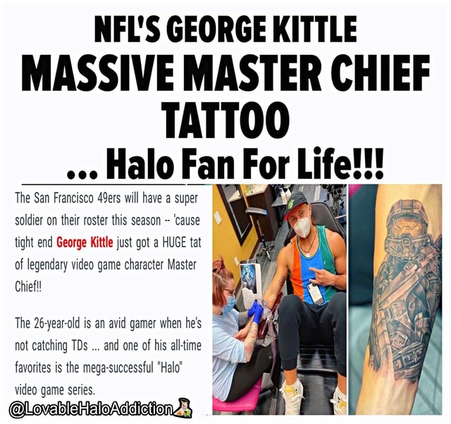 George Kittle Tight End for the San Francisco 49ers has a Hobbes tattoo  on his hand  rcalvinandhobbes