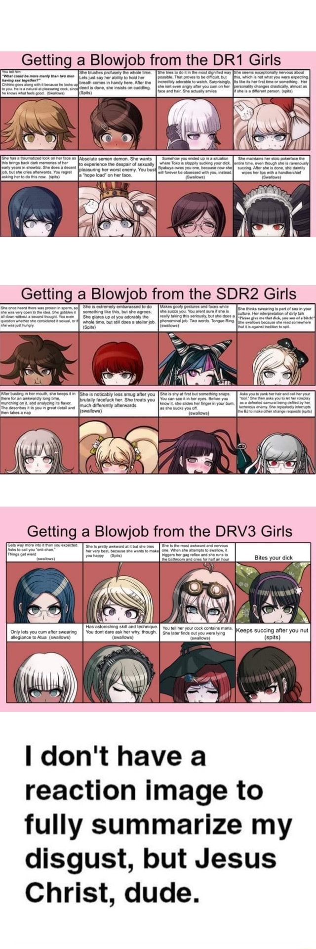 Blowjob From The Girls Getting A Blowjob From The Drv3 Girls Dont Have