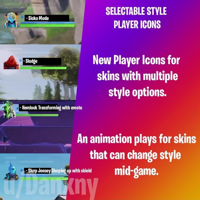 SELECTABLE STYLE PLAYER ICONS New Player Icons for skins with multiple ...